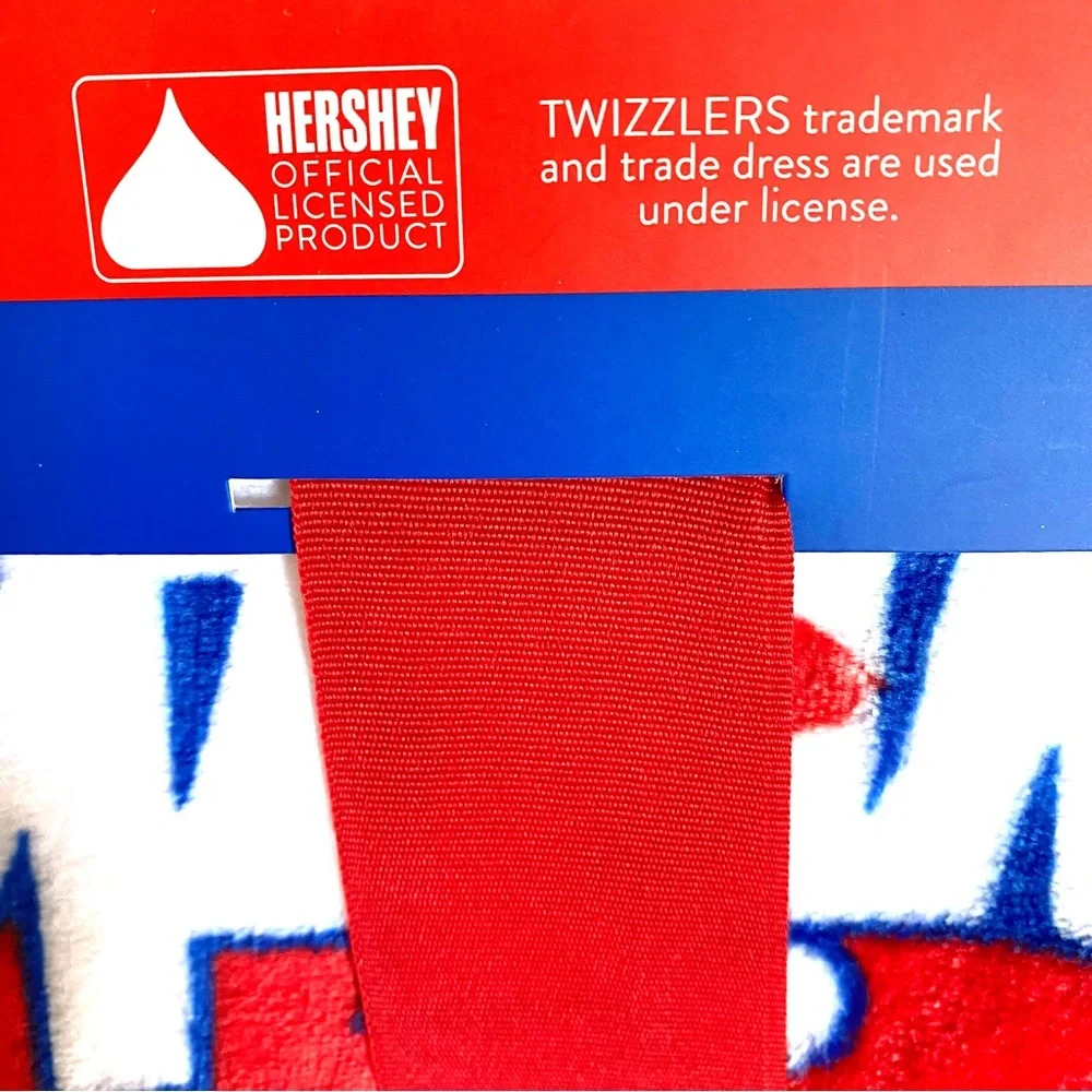 Twizzlers NWT large plush throw blanket in the iconic red and white logo 50”x60”